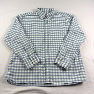 Onward Reserve Shirt Mens XL Blue Gingham Plaid Flannel Button Up Cottons Casual